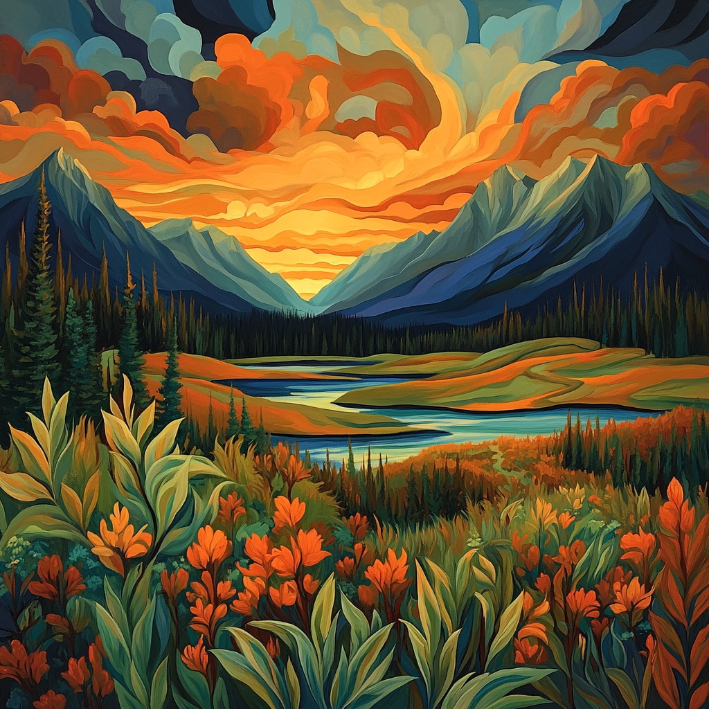 Frederick Varley Inspired Radiant Mountain Twilight Paint by numbers kits