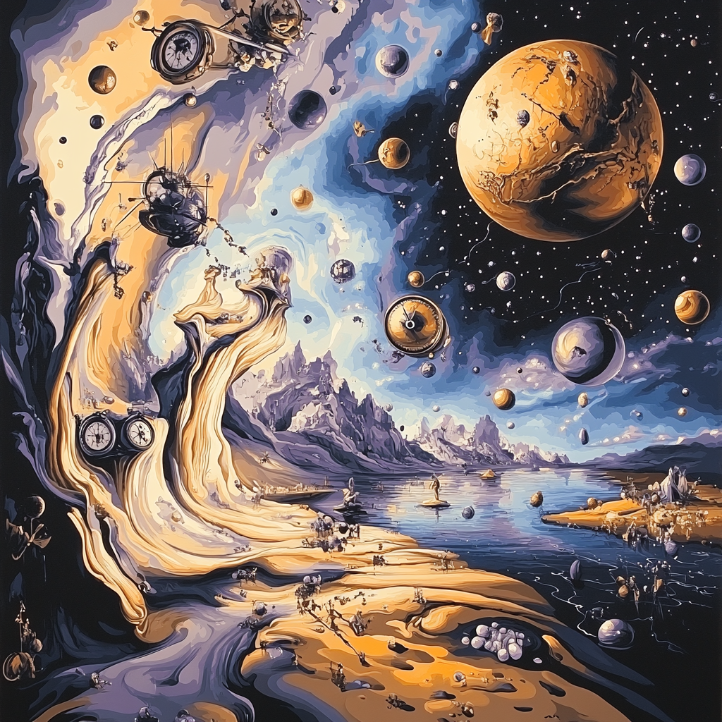 Salvador Dali Inspired Surreal Space Dream Numbered painting kits