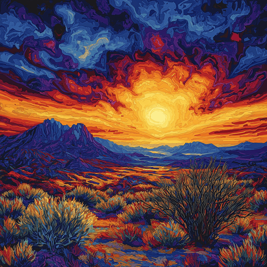 Maynard Dixon Inspired Majestic Desert Sunrise Numbered Painting Kits