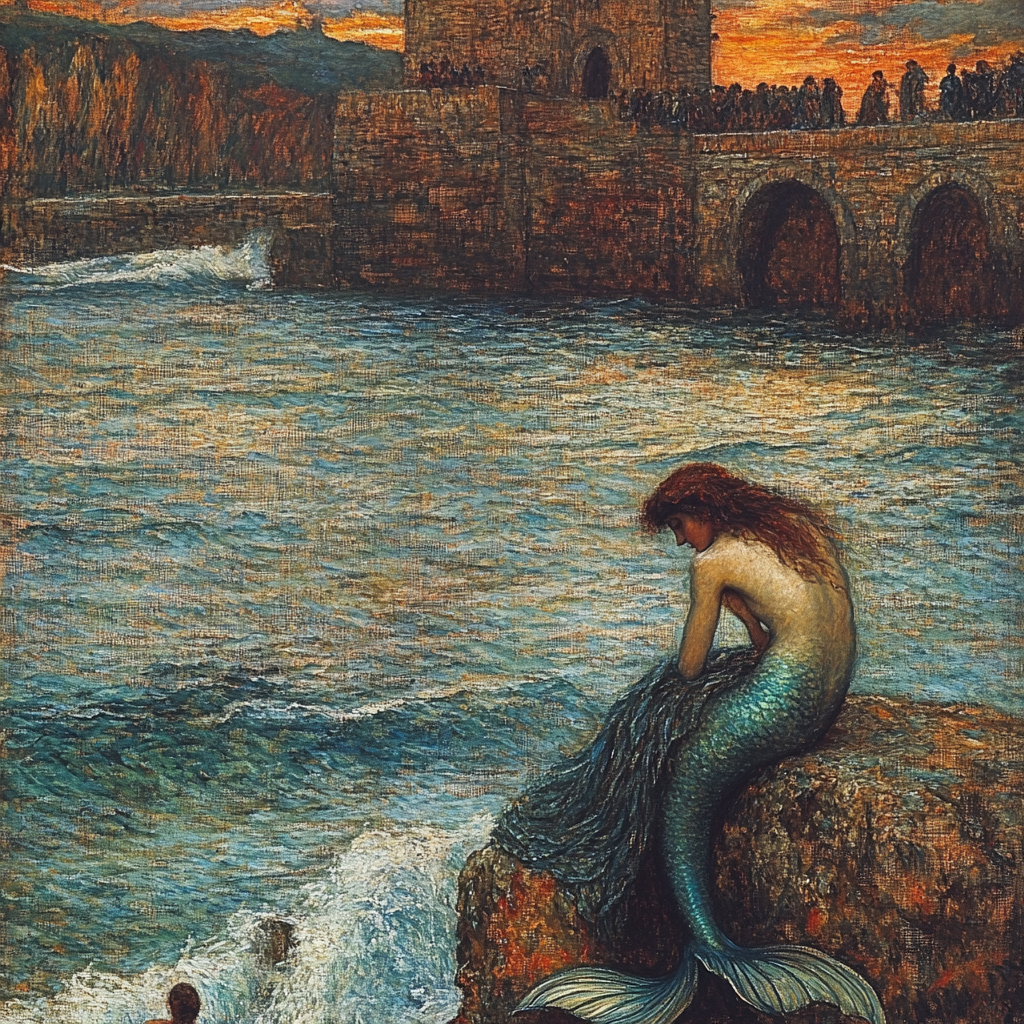 John William Waterhouse Inspired Mermaid’s Lament Number painting