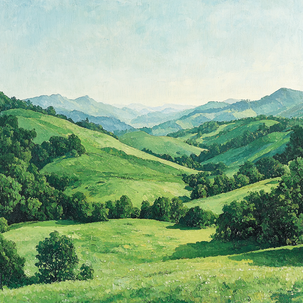 Paul Cézanne Inspired Emerald Valley Tranquility Paint By Color