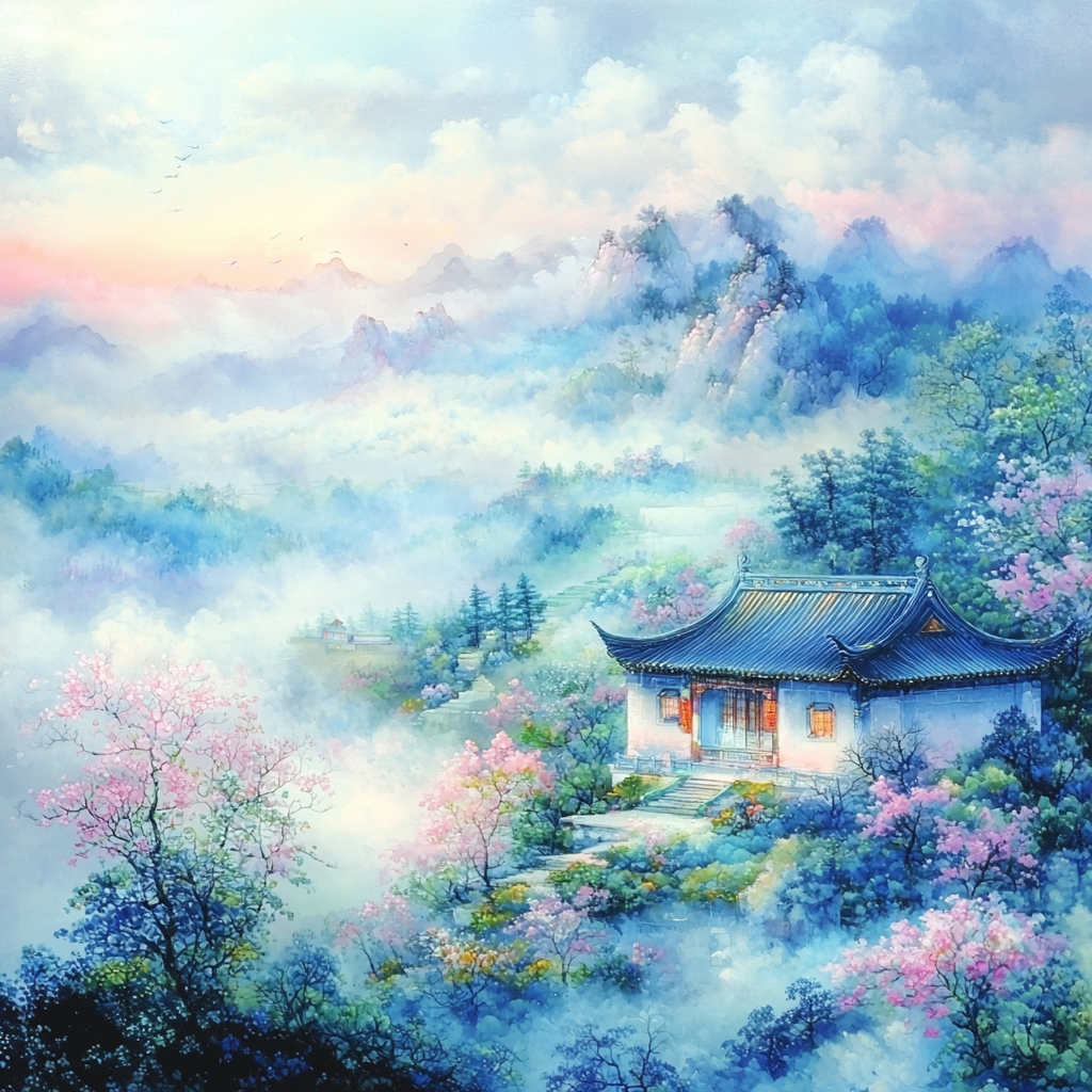 Zhao Mengfu Inspired Garden Of Clouds Paint By Numbers