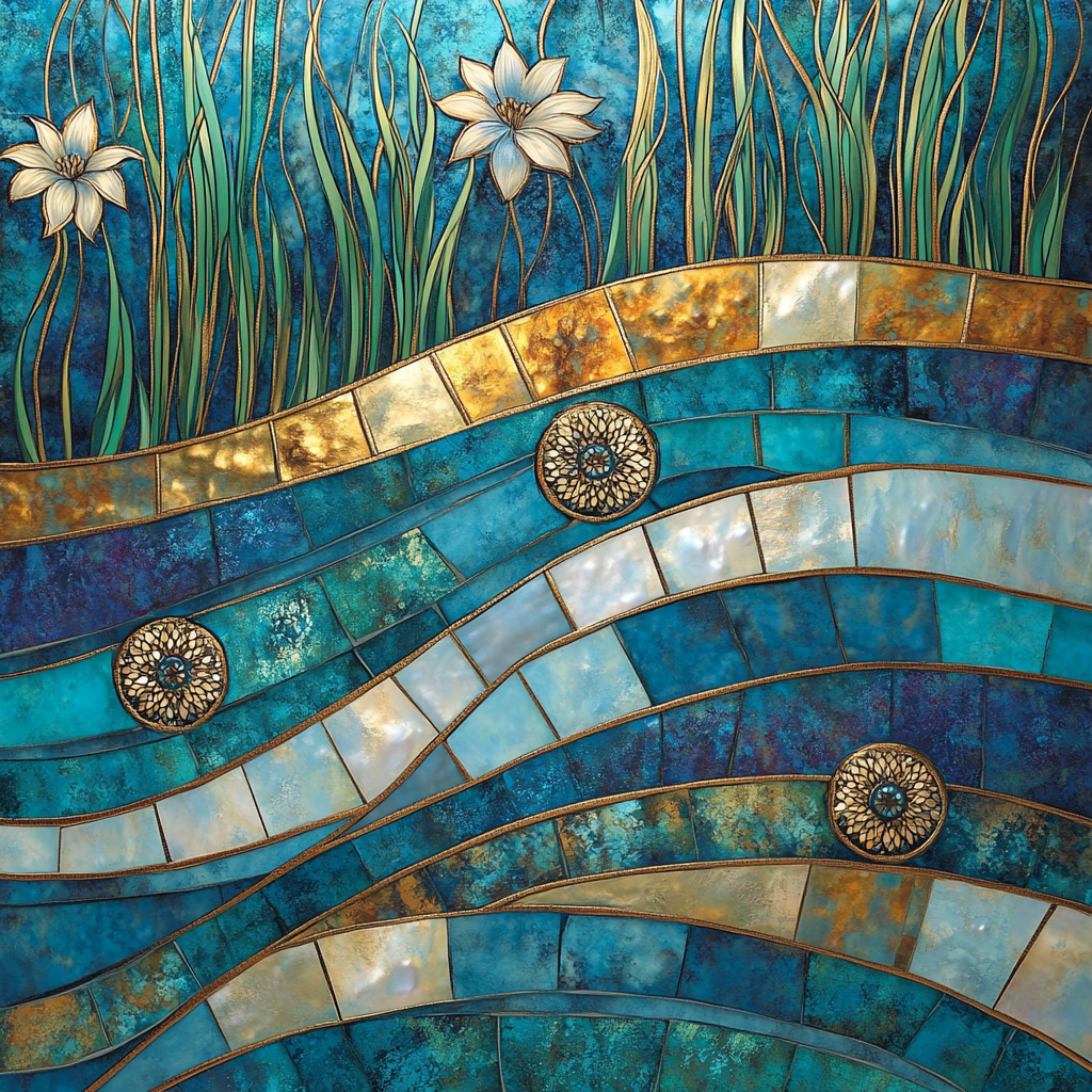 Gustav Klimt Inspired Decorative River Surface DIY paint by numbers