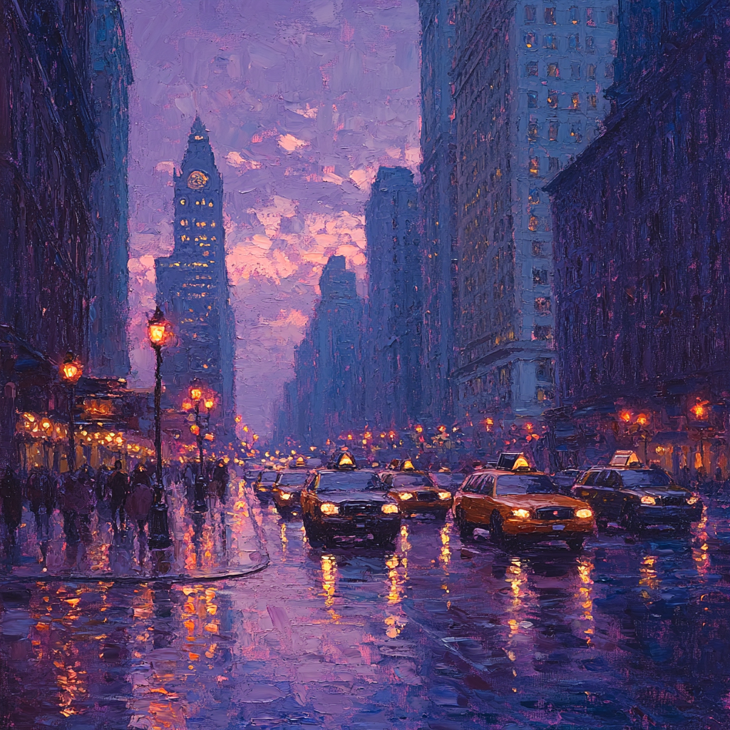 Monet Inspired Citylights At Dusk Painting by numbers kit