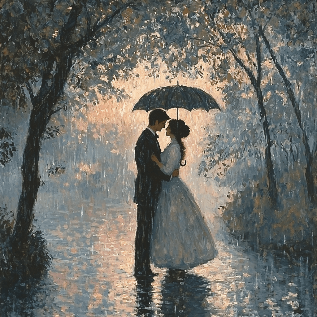 Pierre-Auguste Renoir Inspired Romantic Rain Number Painting