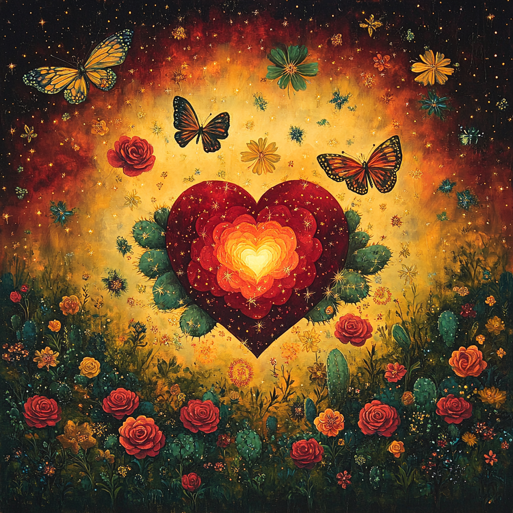 Frida Kahlo Inspired Floral Nebula paint by number