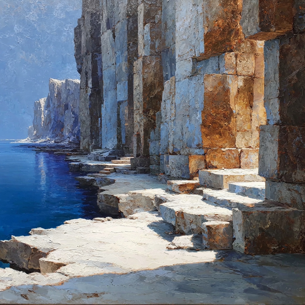 Michelangelo Inspired Basalt Colonnade paint by numbers