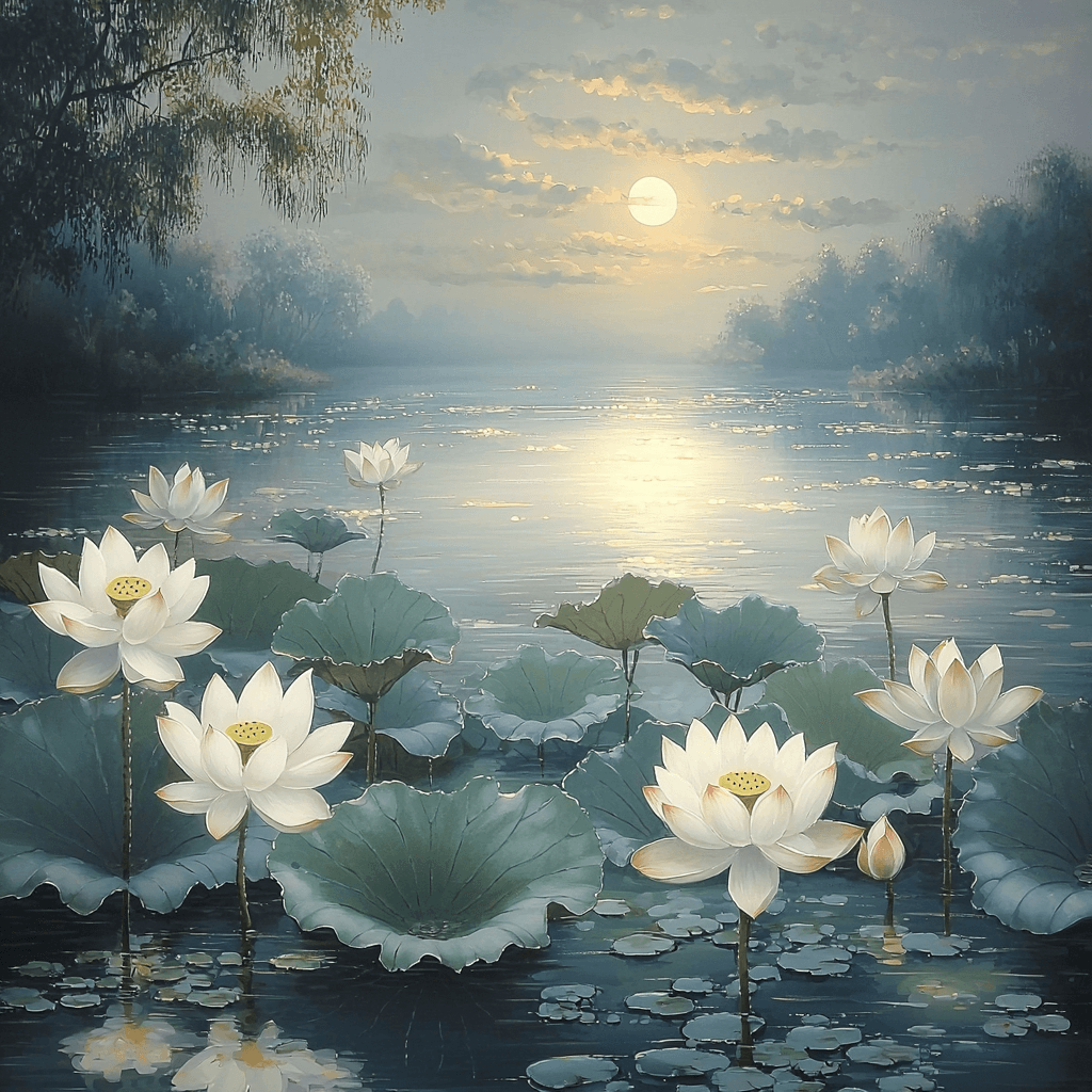 Li Keran Inspired Sacred Lotus Reverie Paint By Numbers Art