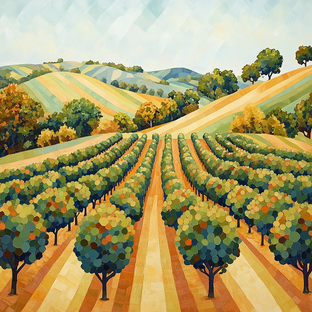 Paul Cezanne Inspired Orchard Landscape Numbered painting kits