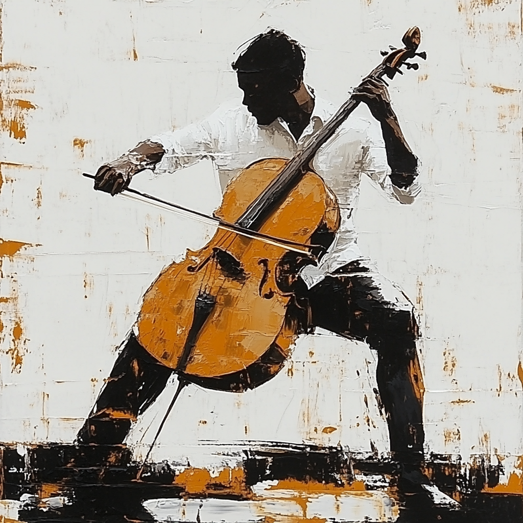 Egon Schiele Inspired Tense Guitarist Numbered painting kits