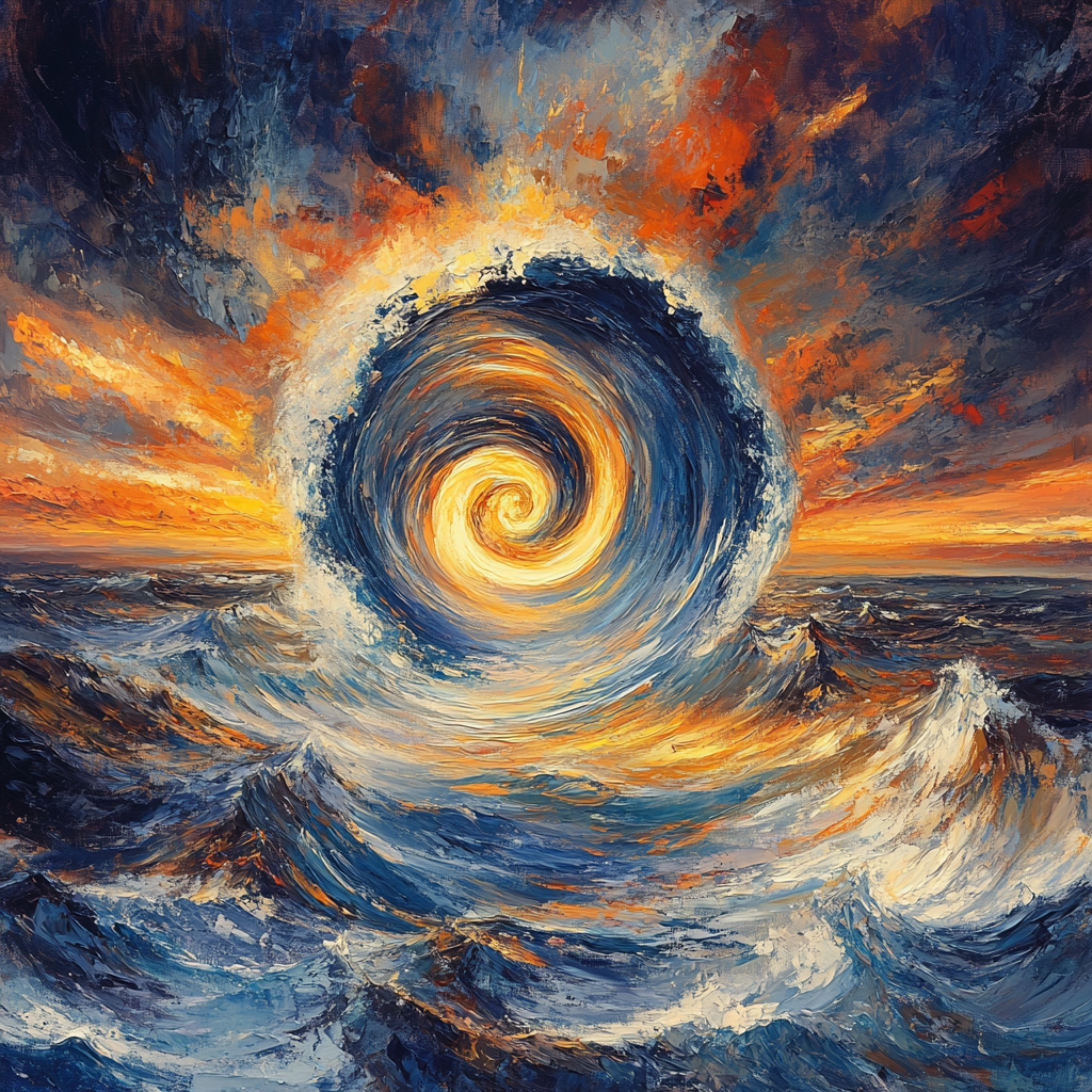 Edvard Munch Inspired Cosmic Whirlpool Landscape Paint by numbers kits