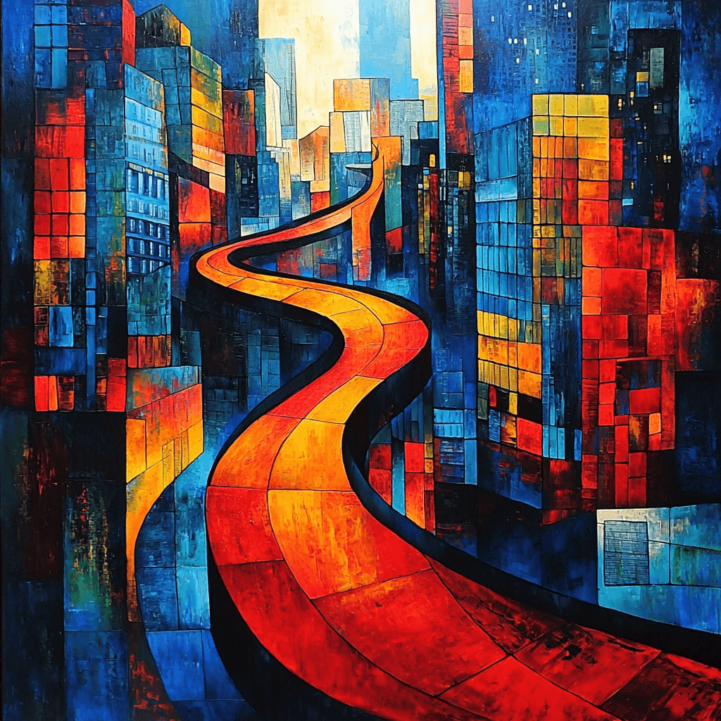 Fernand Léger Inspired Vibrant City Symphony Numbered Painting Kits