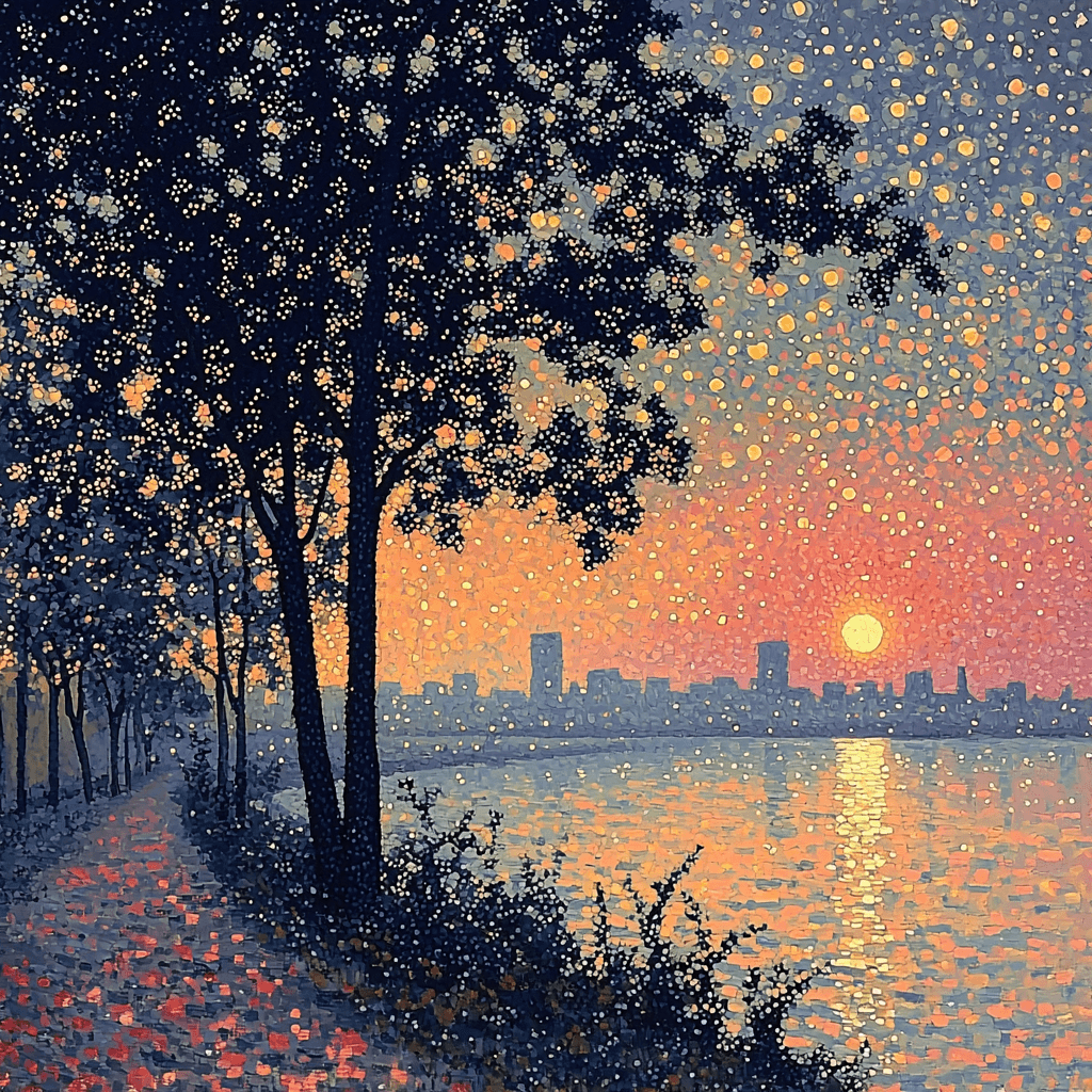 Georges Seurat Inspired Harmonic Horizon Paint By Number