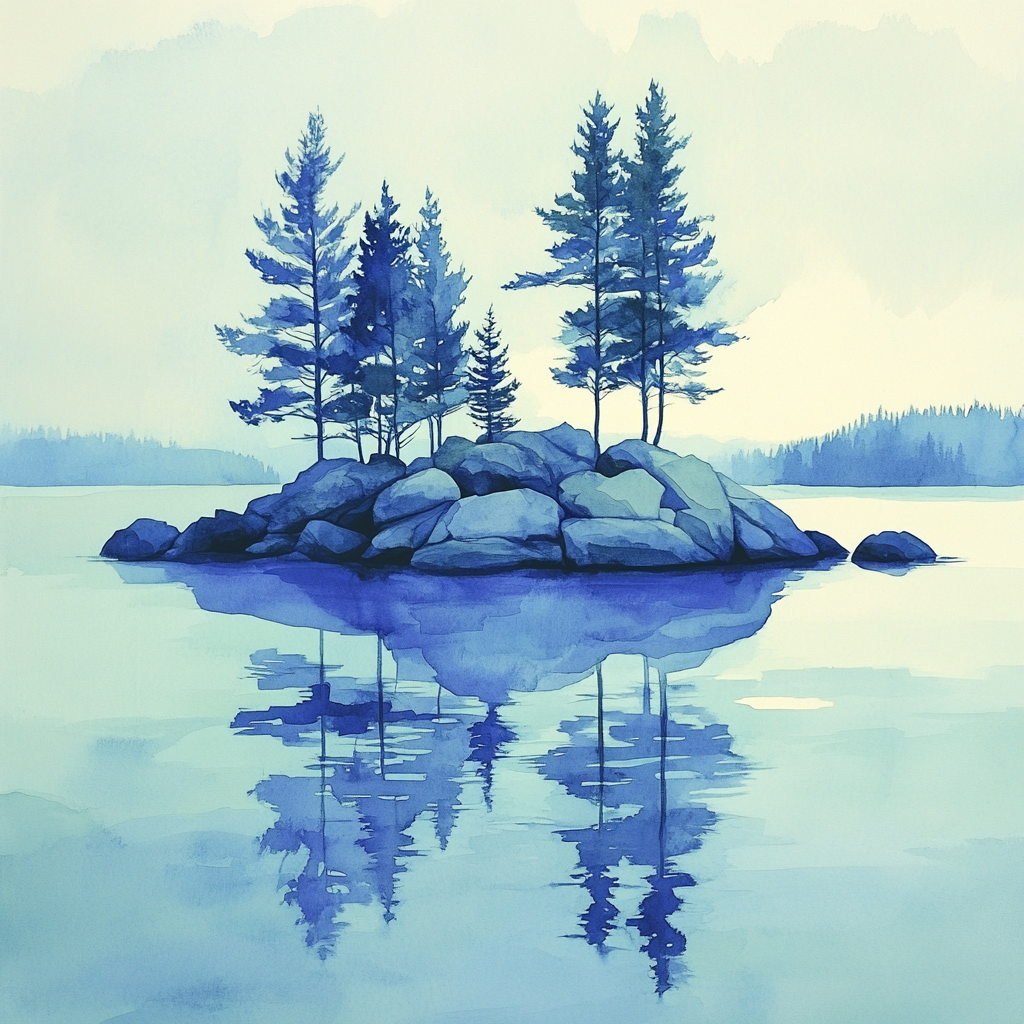 Franklin Carmichael Inspired Pine Island At Dawn Number painting