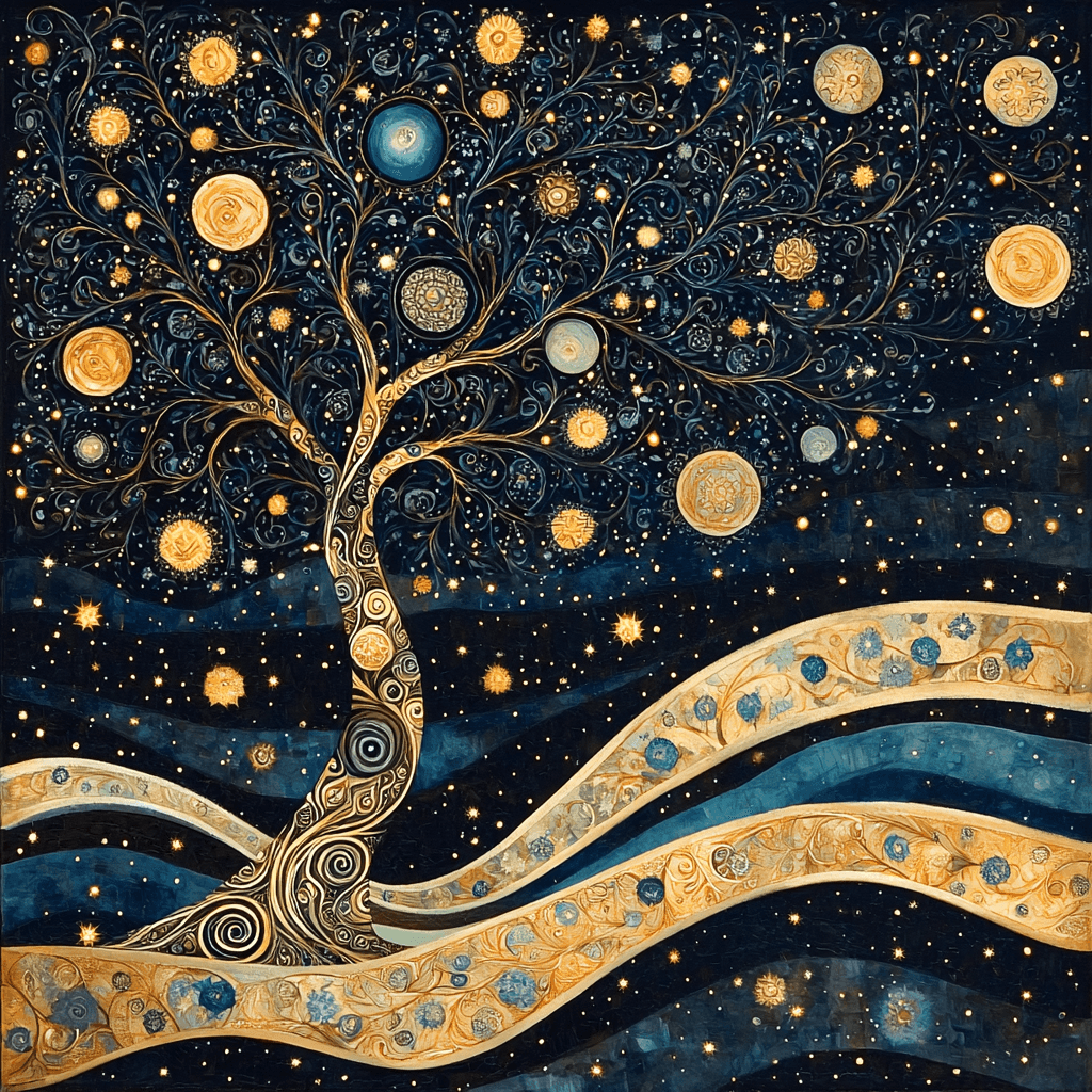 Gustav Klimt Inspired Klimt's Celestial Tapestry Paint By Numbers