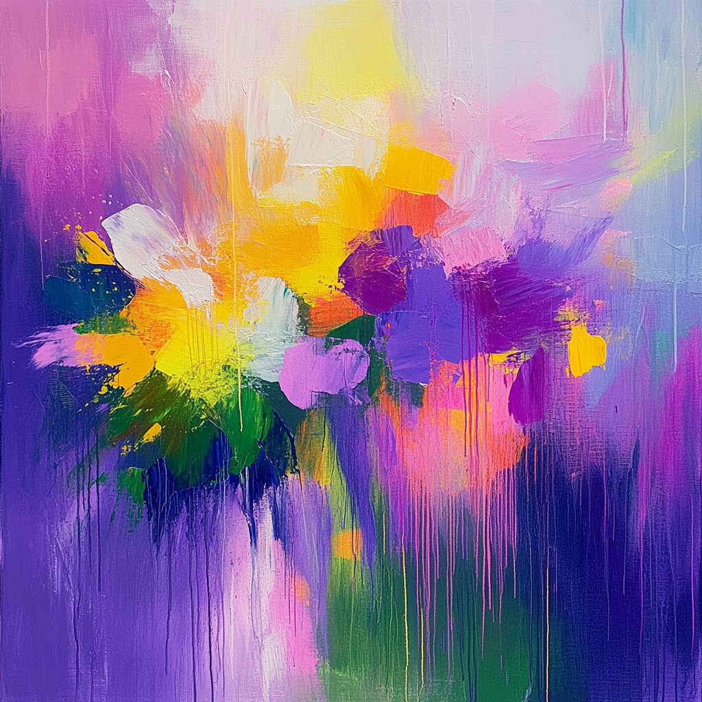 Joan Mitchell Inspired Wildflower Abstract paint by number