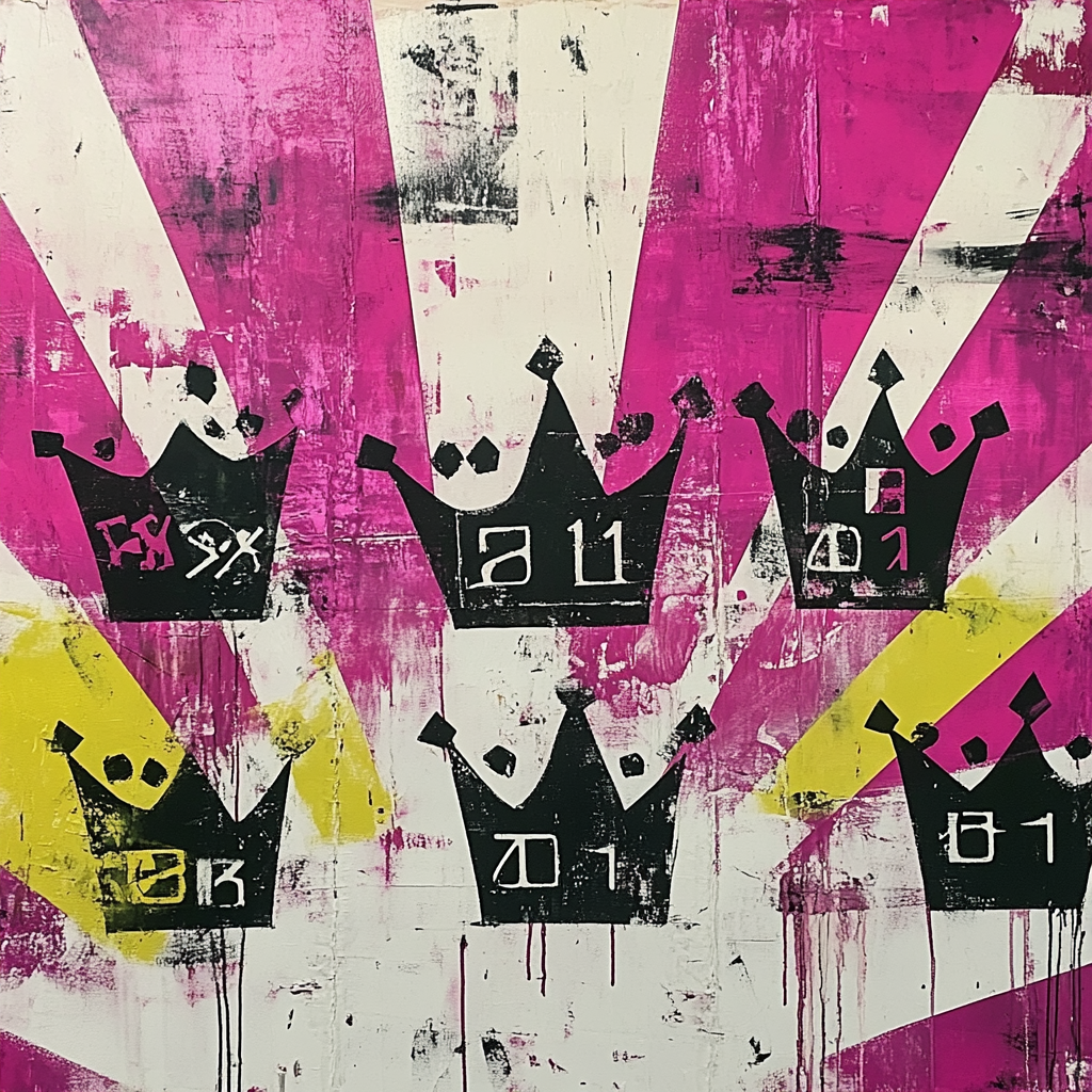 Jean-Michel Basquiat Inspired Neon Glyph Chorus Numbered painting kits