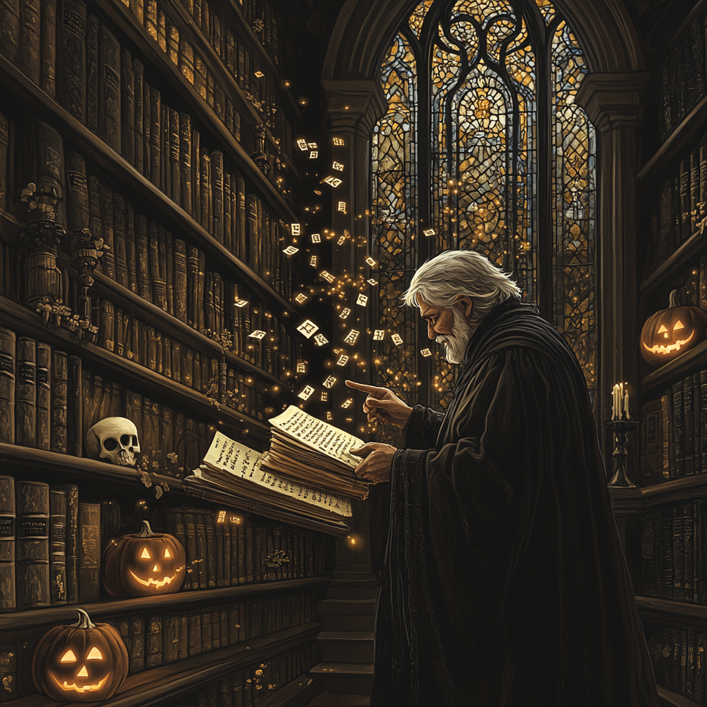 Haunted Library Study painting number kit