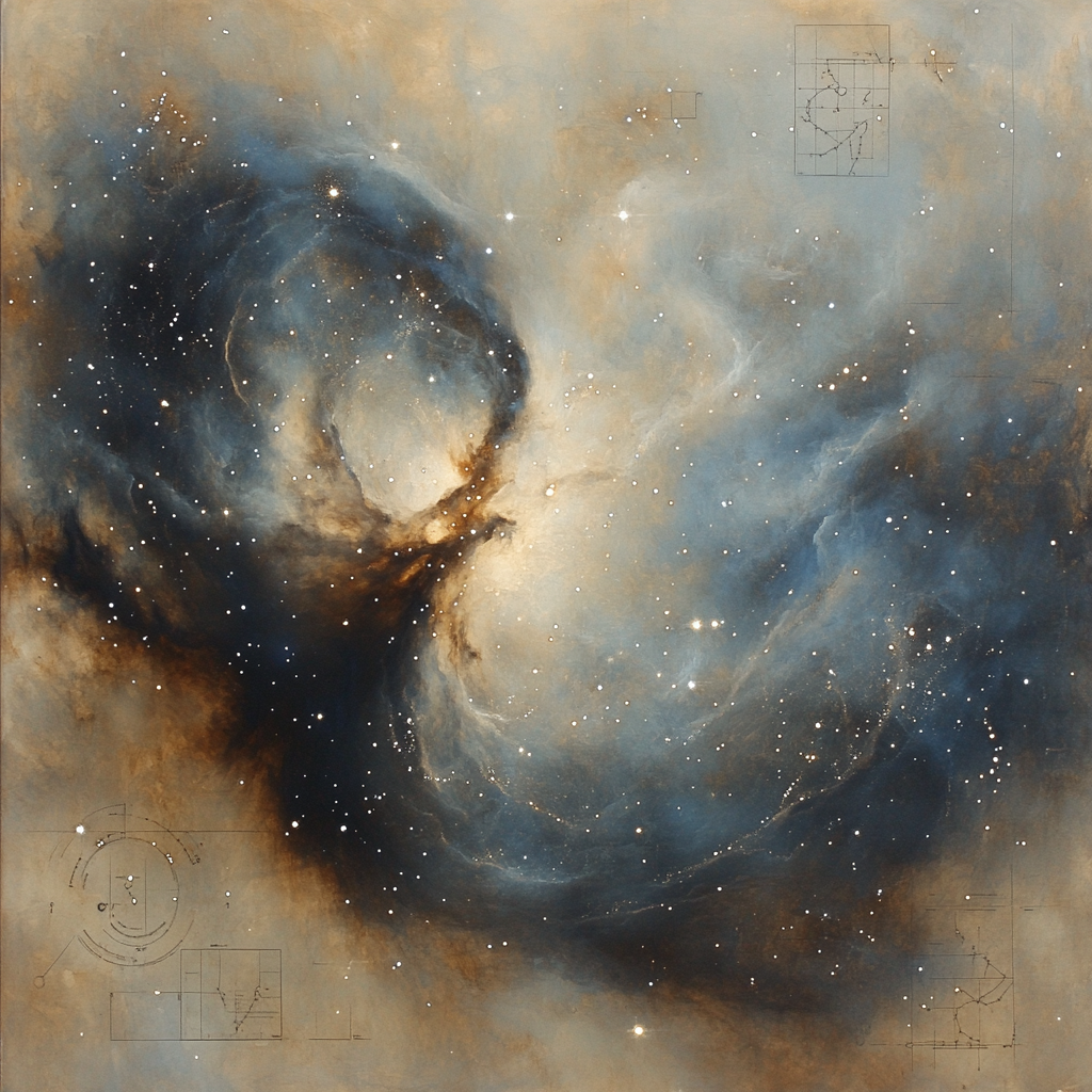 Leonardo Da Vinci Inspired Nebulae Study painting number kit