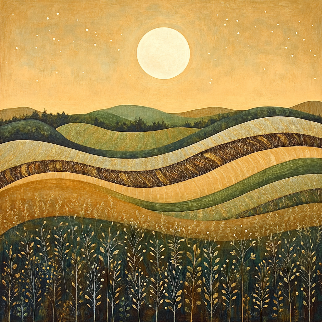 Nandalal Bose Inspired Lunar Harvest Paint by numbers art