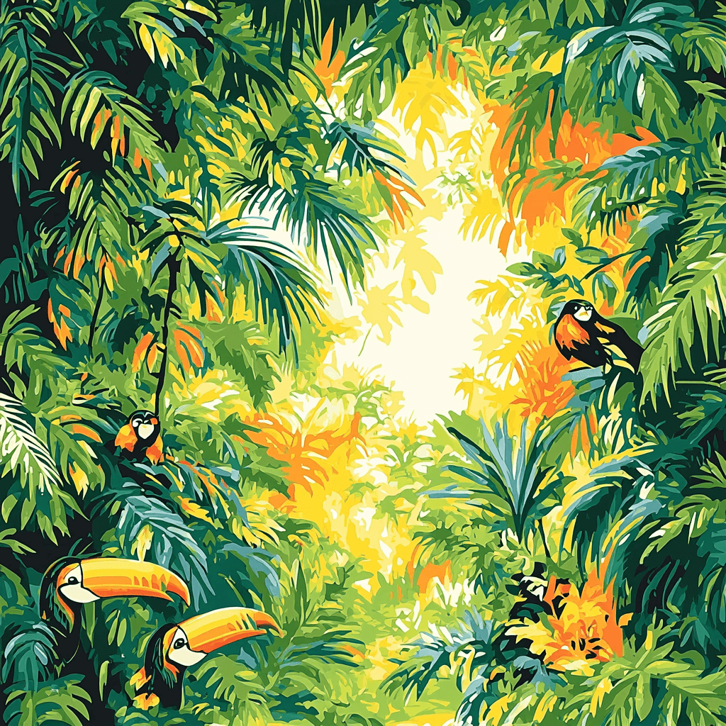 Henri Rousseau Inspired Jungle Rhythms Painting Number Kit