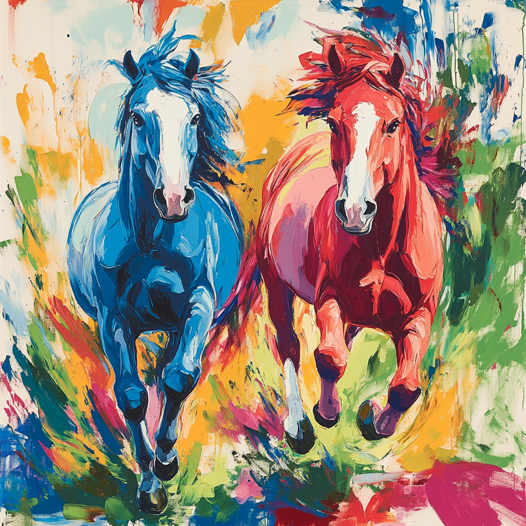 Franz Marc Inspired Wild Horses paint by number