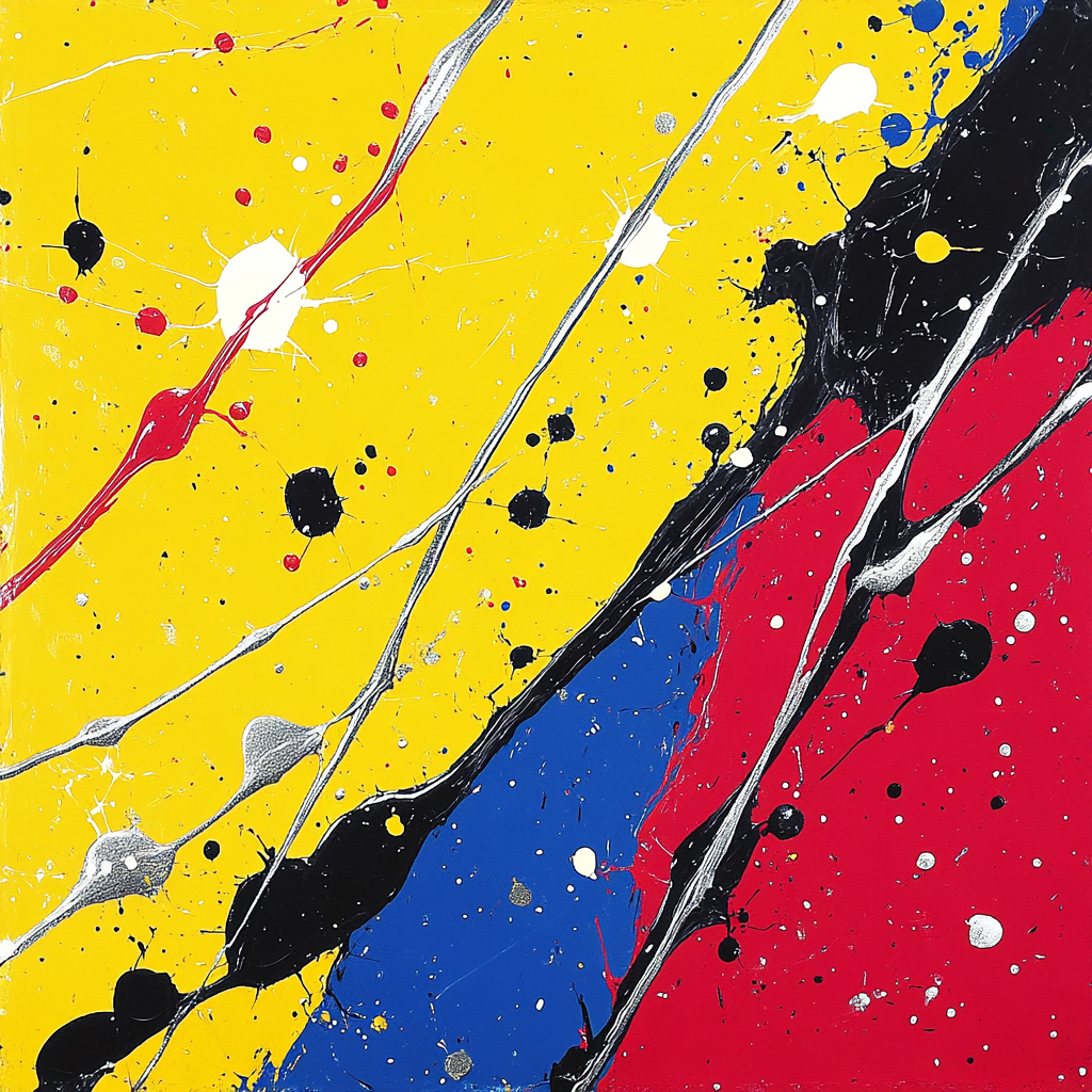 Jackson Pollock Inspired Electric Field Of Dripping Light paint by number