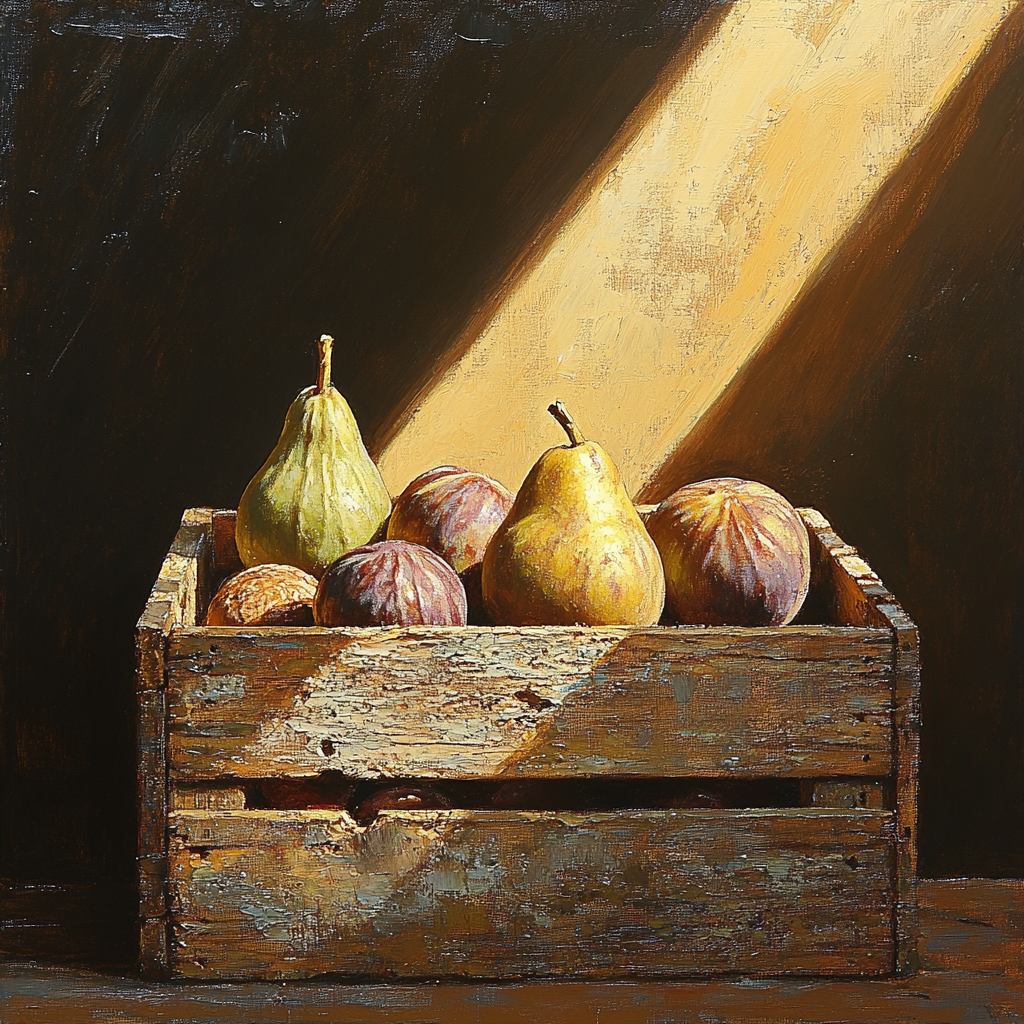 Caravaggio Inspired Tenebrist Orchard Study Number painting