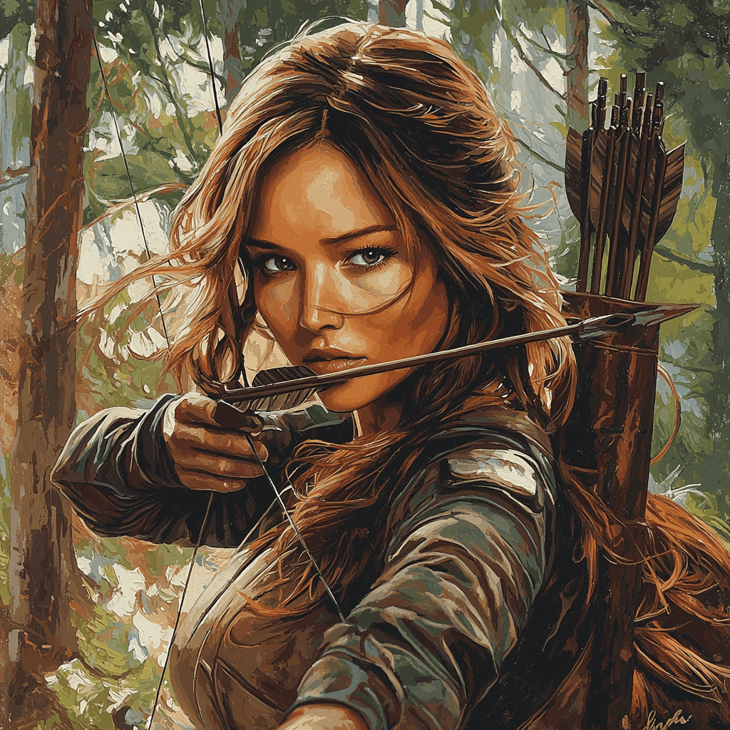 Jennifer Lawrence: The Fierce Flame Of Katniss Everdeen Number Painting
