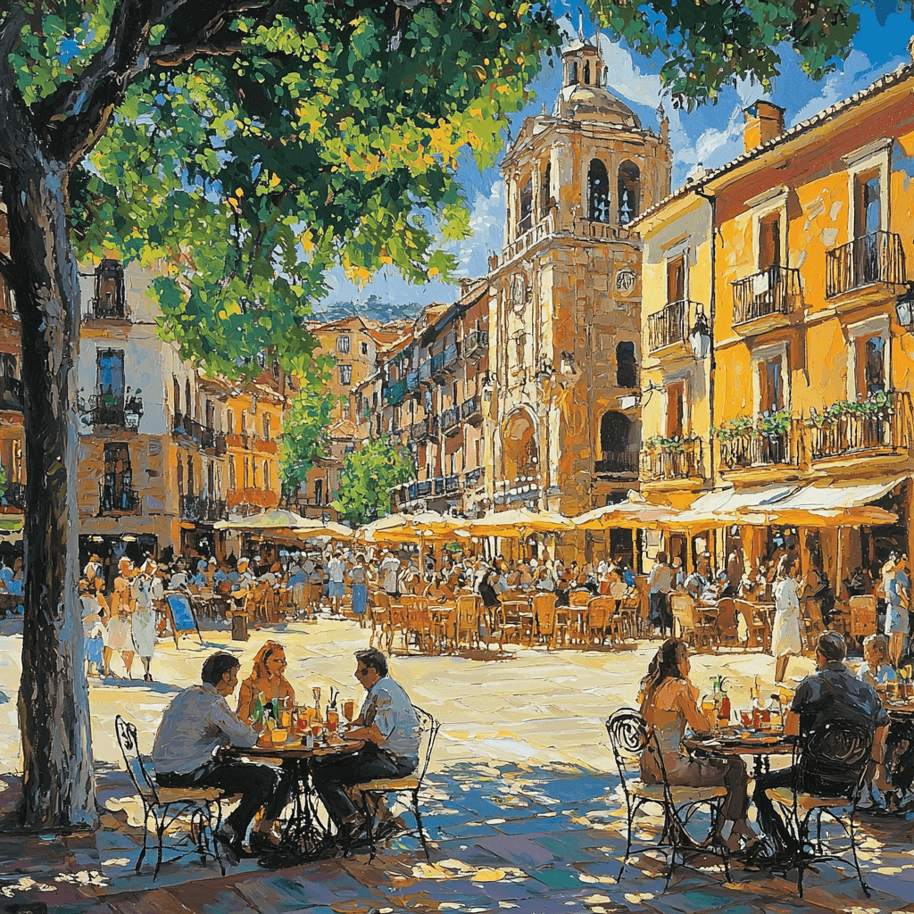 Pamplona's Plaza Del Castillo Paint By Number