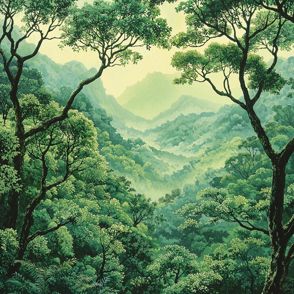 Zhao Mengfu Inspired Harmony Of Forest Canopies Numbered Painting Kits