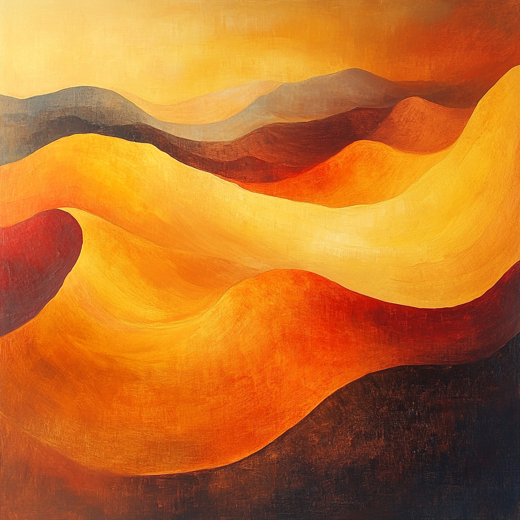 Jean-Paul Riopelle Inspired Vibrant Desert Mirage Paint by numbers kits