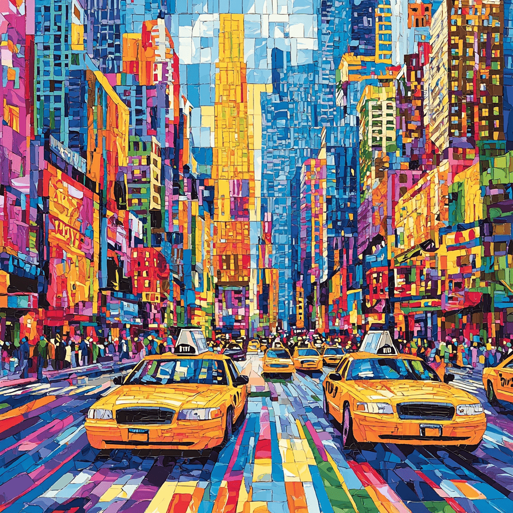 Andy Warhol Inspired Mosaic Of Urban Life Paint By Color