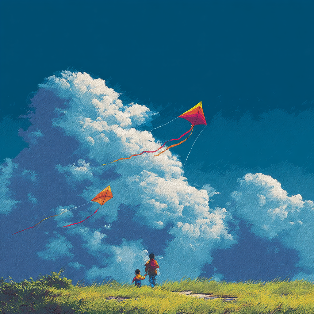 Kite Flying Bliss Number Painting