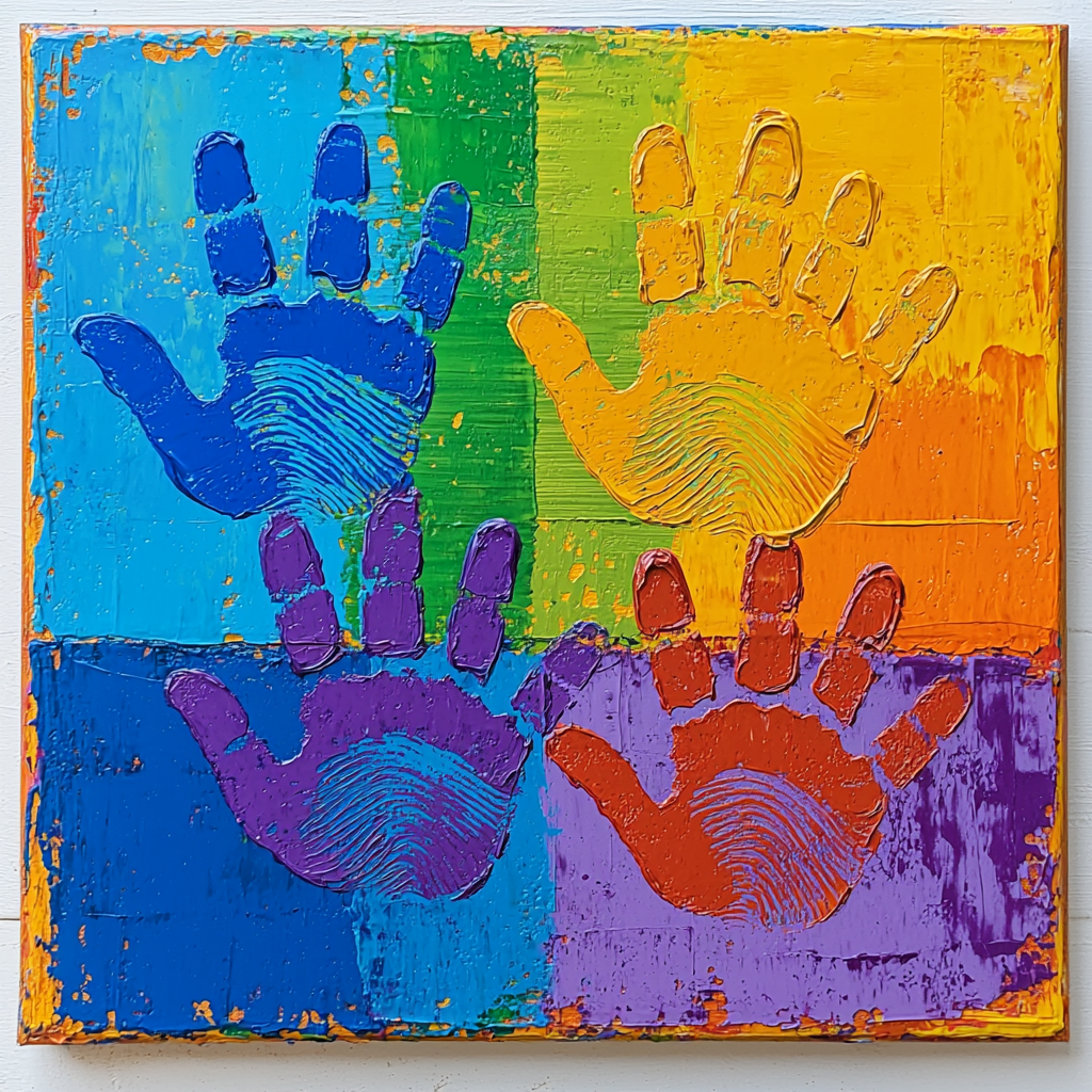 A Mother's Handprint Painting By Numbers Kit