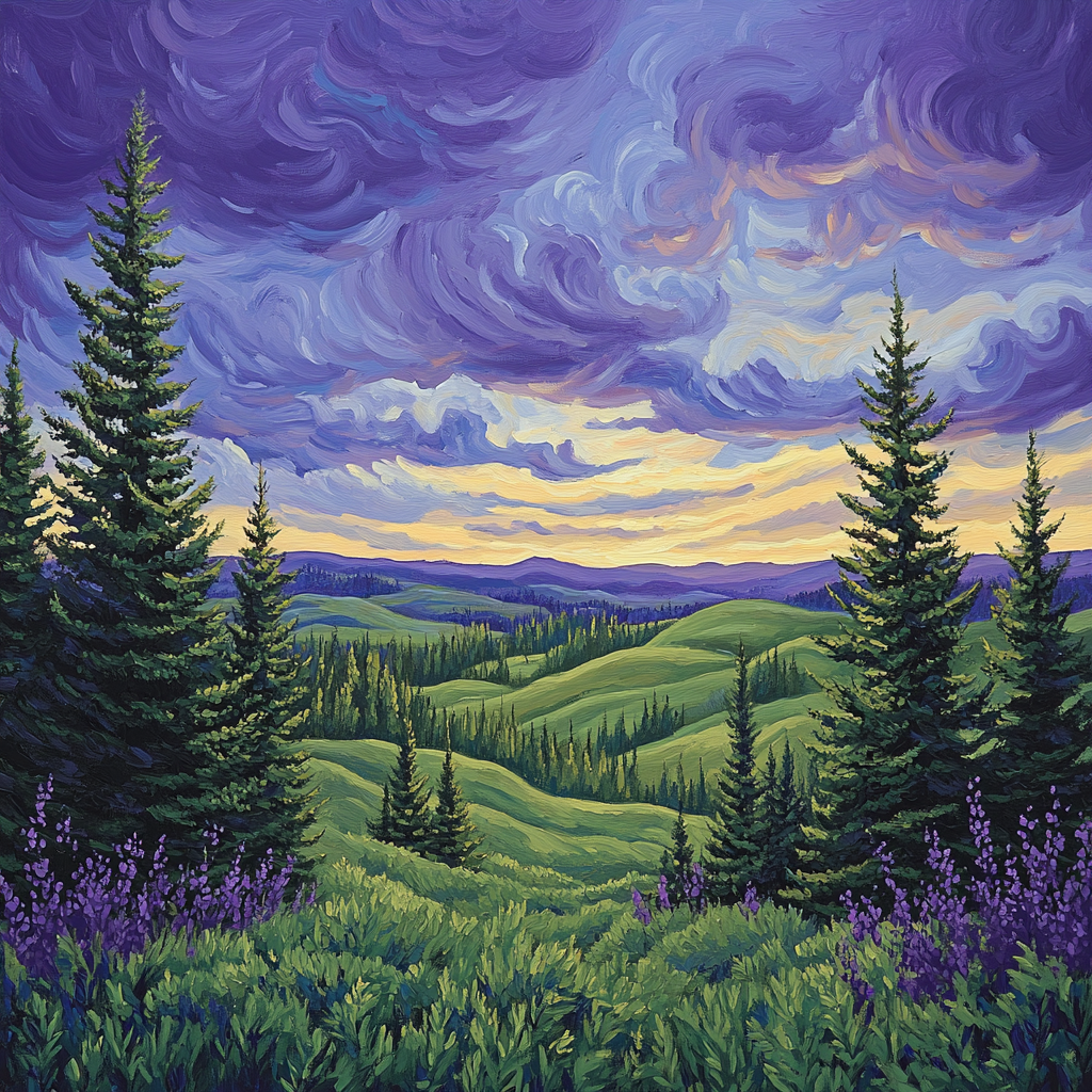 J. E. H. MacDonald Inspired Twilight Over Algoma Pine Ridges Numbered painting kits