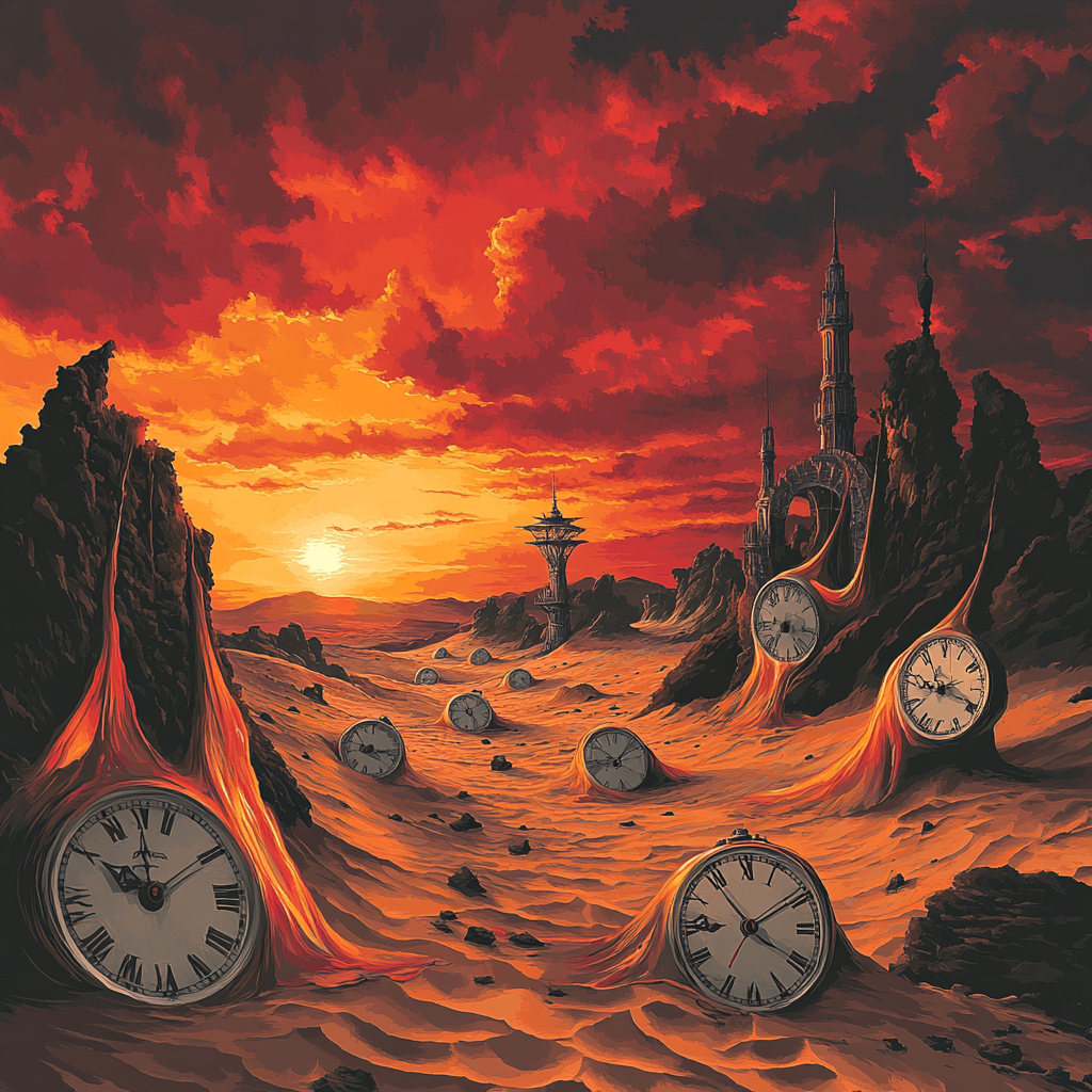 Salvador Dali Inspired Surreal Desert Landscape paint by numbers