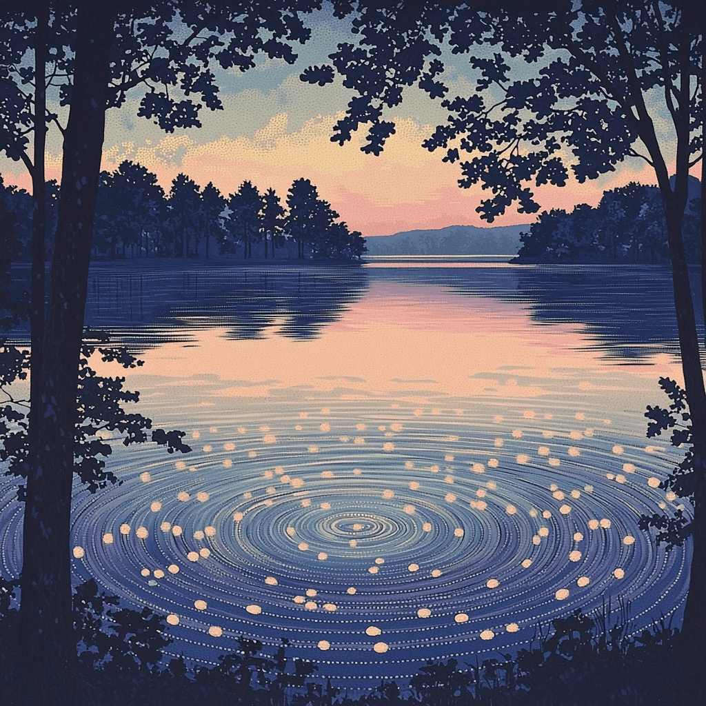 Georges Seurat Inspired Evening Reflections Paint By Numbers Art