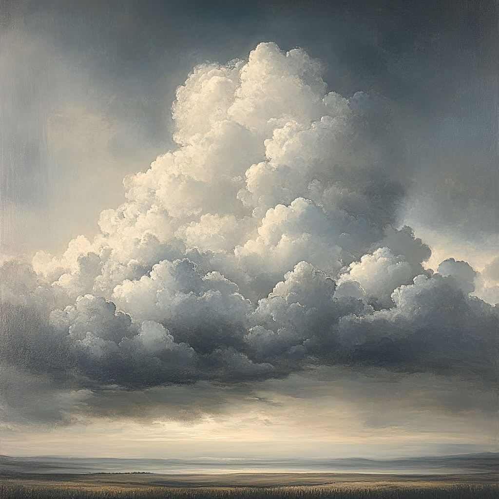 Rembrandt Inspired Twilight Cloudscape Over Farmland Numbered painting kits