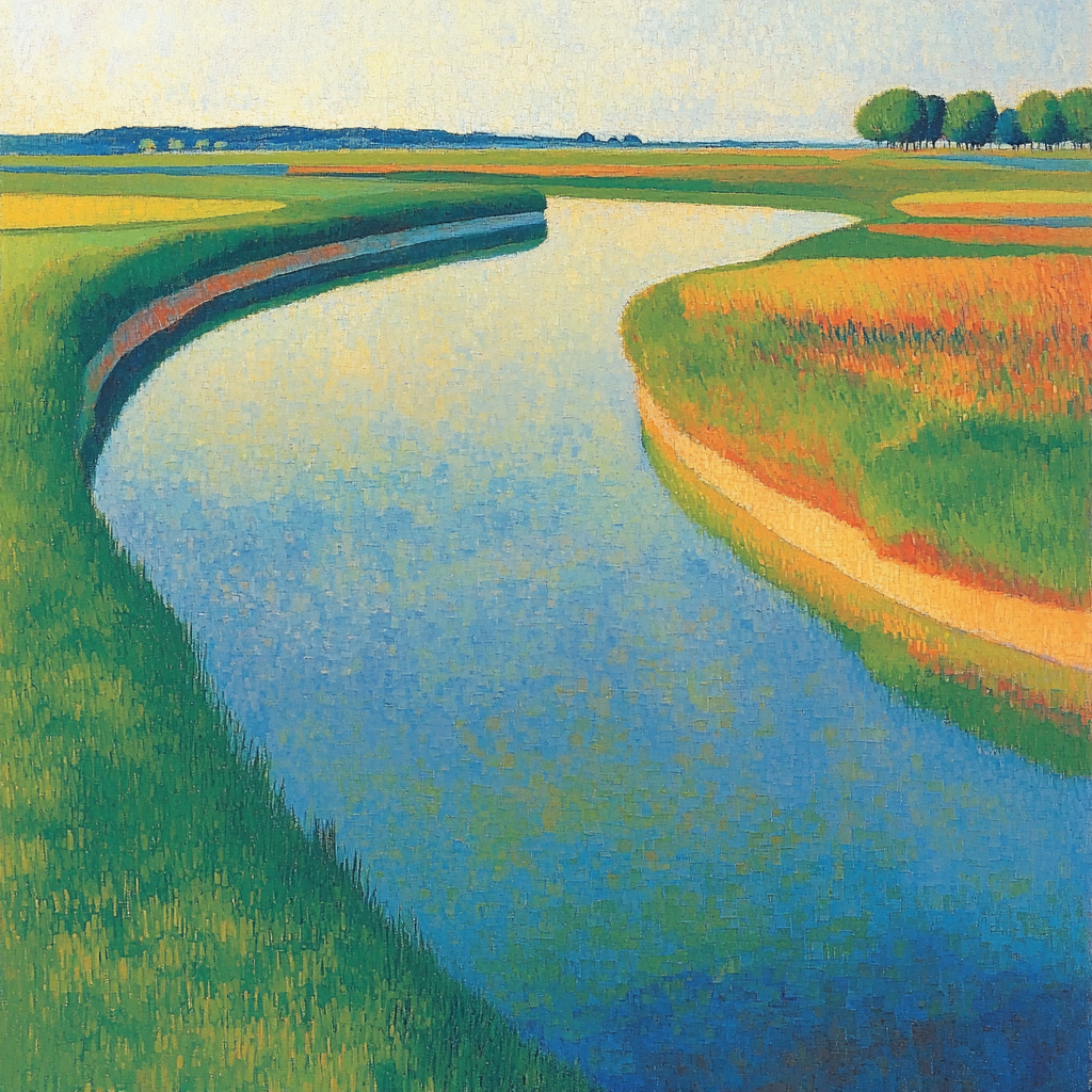 Georges Seurat Inspired Mirrored Landscapes Paint By Numbers Art