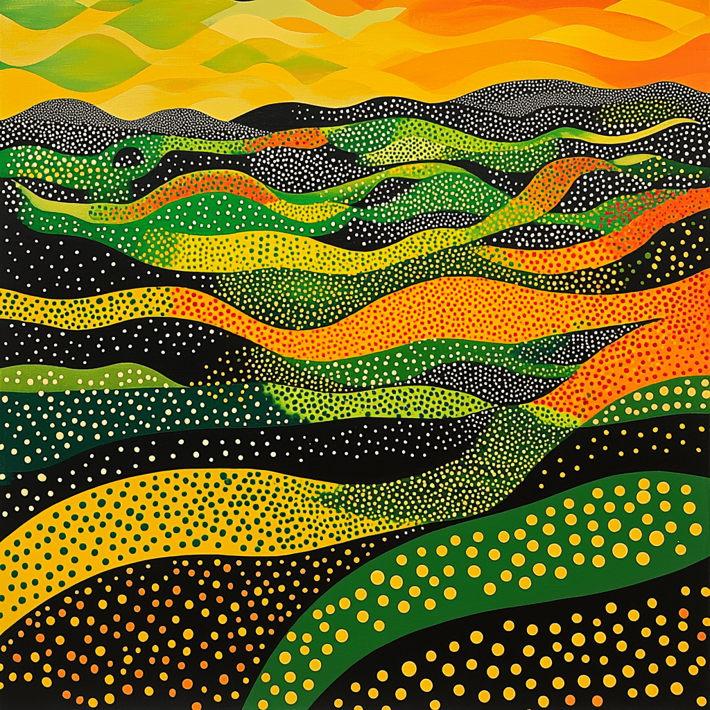 Yayoi Kusama Inspired Rhythmic Fields Painting By Numbers Kit