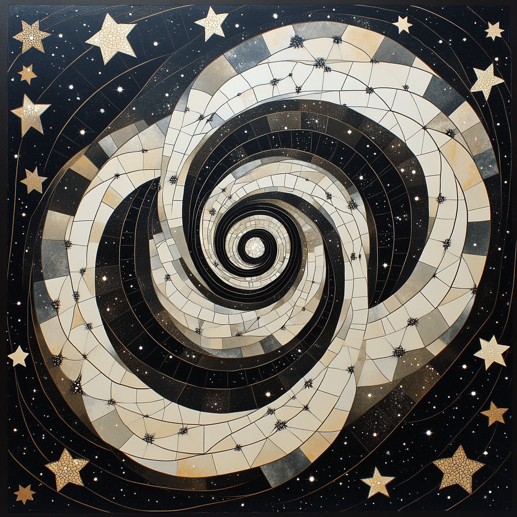 M.C. Escher Inspired Fractal Celestial Weave Paint by numbers kits