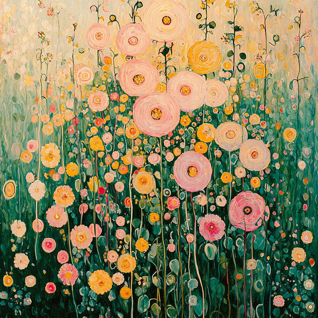 Klimt Inspired Charming Florals Painting Number Kit