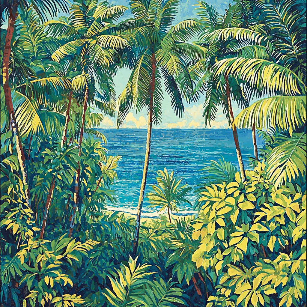 Georges Seurat Inspired Tropical Zephyr Rhythm Paint By Number