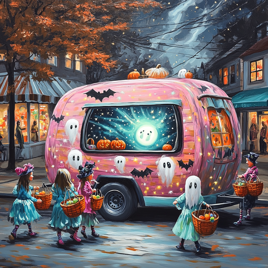 Trick Or Treat Caravan Spooky Edition Numbered painting kits