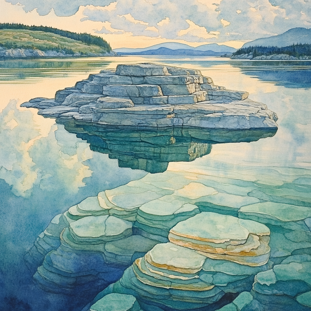 Franklin Carmichael Inspired Crystalline Island Reflections paint by number