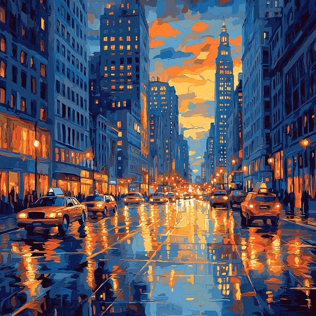 Edward Hopper Inspired City Life Painting Number Kit