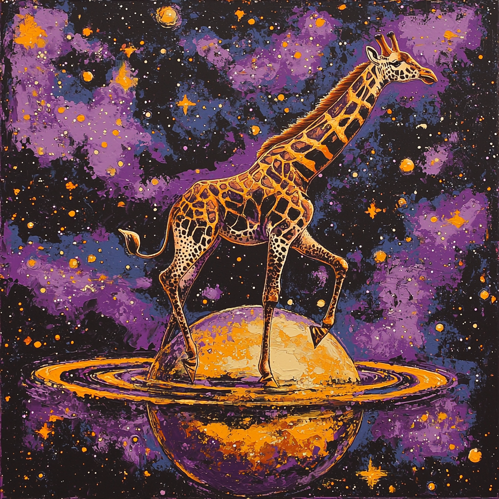 Dali Inspired Giraffe Galaxy Number Painting