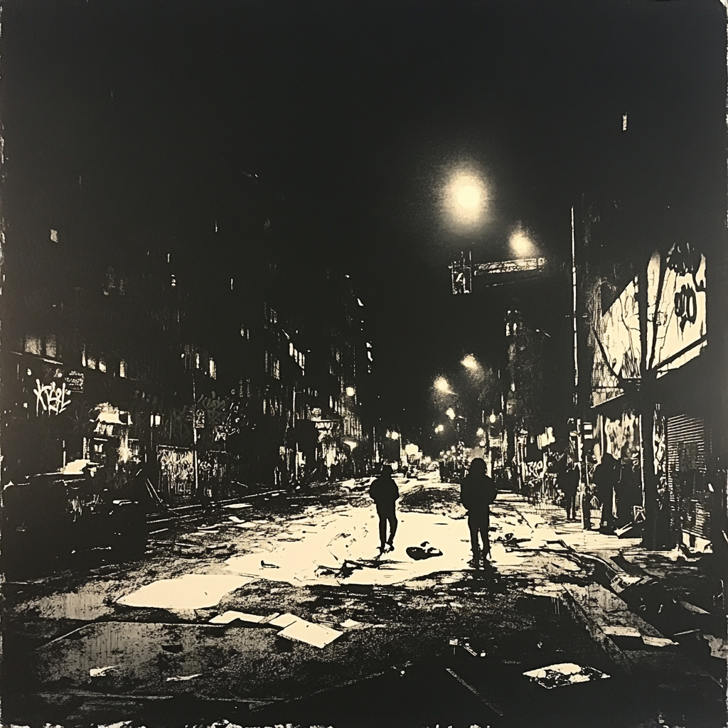 Banksy Inspired Urban Nightscape painting number kit