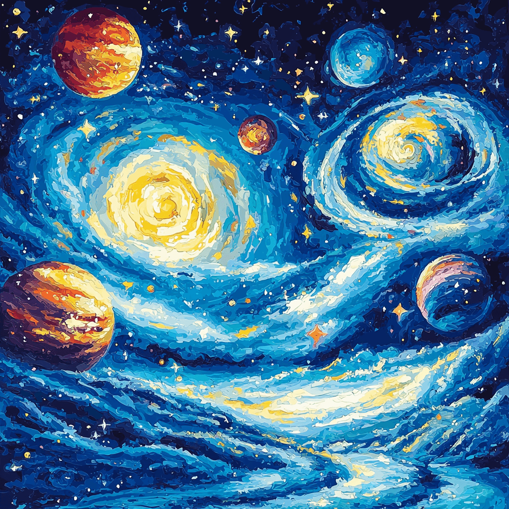 Vincent Van Gogh Inspired Mystical Planetary Voyage DIY Paint By Numbers